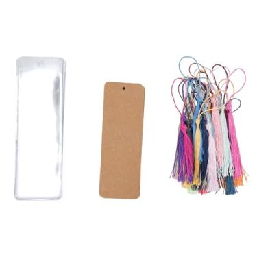 Imagem de Pssopp Conjunto de Marcadores Em Branco, Kit de Artesanato de Livro de Canto Arredondado Com Borlas Coloridas para Projetos de Sala de Aula Apresentam Tags Presentes (BROWN)