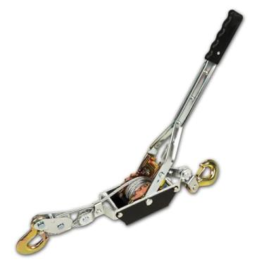 Imagem de LLCC Guincho Come Along, extrator de guincho de cabo com cabo de aço de 2 m, 2 ganchos e engrenagem dupla, ferramenta de transporte resistente (capacidade de tração de 2 toneladas)