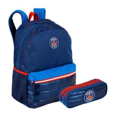 Imagem de Kit Estojo Duplo + Mochila Costas PSG Plus Stripes - Sestini