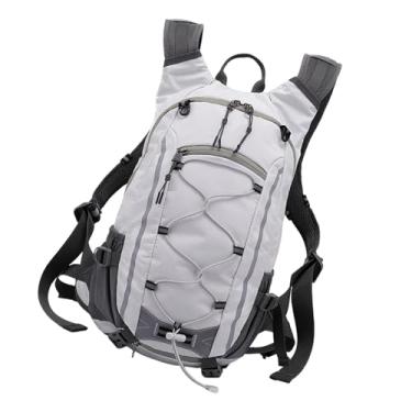 Imagem de Dynwave Mochila esportiva de caminhada 20L, mochila multifuncional ergonômica com vários compartimentos para viagens, acampamentos e conforto, Branco Cinza