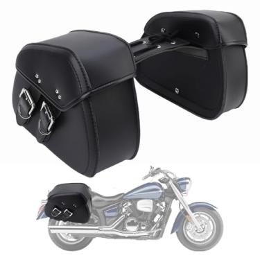 Imagem de Asixxsix Alforjes Universais de Motocicletas, Sacos de Sela de Grande Capacidade, Bolsas de Bagagem de Couro PU Travel Sagão Knight Rider, Acessórios para Motocicletas