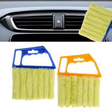 Imagem de Zikefest 2 peças de ferramenta de limpeza de cegas, limpador de pó lavável com 7 dedos e limpador de ventilação de ar, mini escova portátil para persianas de madeira, aberturas de ar condicionado