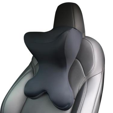 Imagem de Almofada de pescoço de carro para assento de condução, almofada de encosto de cabeça de carro/almofada de cadeira de jogos atualizada com alça dupla ajustável, respirável, design ergonômico, almofada