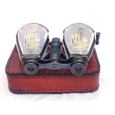 Imagem de Binóculos SIFAAT WORLD Victorian Antique Brass 5x com estojo