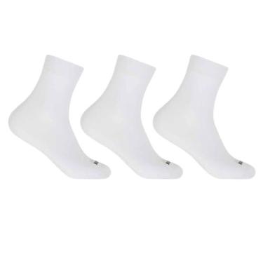 Imagem de Kit 3 Meias Cano Médio Algodão Atoalhado Hoahi, Branco, 39/43