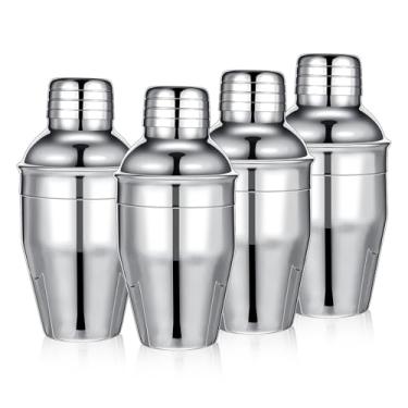 Imagem de Coqueteleira de 4 peças, coqueteleira de 180 ml com coador de barman, conjunto de bar, coqueteleira de aço inoxidável profissional com coador embutido