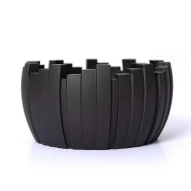 Imagem de Cinzeiro nórdico, cinzeiro de luxo leve, design simples, resistente ao fogo e resistente a quedas, adequado para uso em casa/escritório (preto, 12 * 12 * 6 cm)