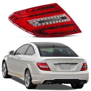 Imagem de ZXMT Conjunto de lâmpada traseira externa compatível com Mercedes Benz W204 C-Class 250 C250 C300 C350 2011 2012 2013 2014 Lâmpada traseira de cozimento 2049060603 MB2800135 (lado esquerdo do