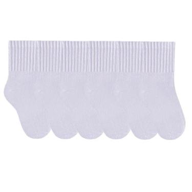 Imagem de Kit Com 6 Pares De Meias Cano Médio Infantil Algodão Selene, Branco, P