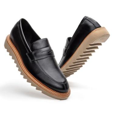 Imagem de Mocassim Loafer Masculino Sola Tratorada Couro Legítimo Nobre - Austen