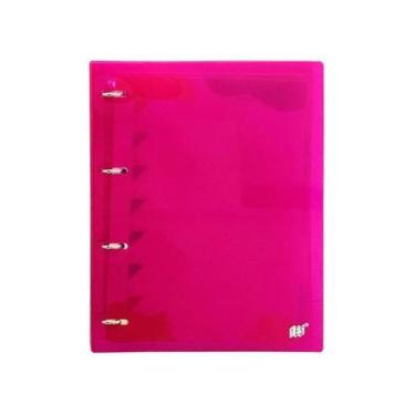 Imagem de Caderno Argolado Fichário Rosa Cristal Com Bloco 96 Folhas A4 YES Mate