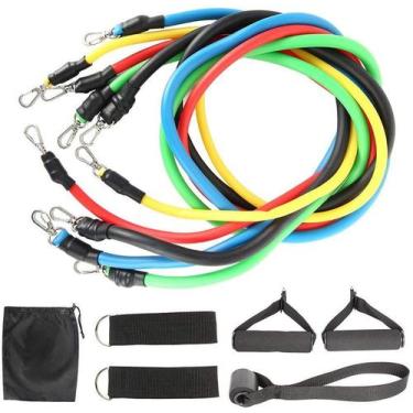 Imagem de 11 Peças Elástico Extensor Exercicio Funcional Até 100 libras Kit Elás