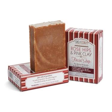 Imagem de Shea Terra Organics Sabonete De Limpeza Facial Rosa Mosqueta E Argila Rosa, Antienvelhecimento, Antiacne, Para Todos Os Tipos Pele - 4 Oz