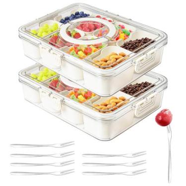 Imagem de Caixa de lanche Dunruz Snackle Box Container com 8 compartimentos e 2 