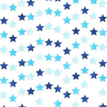 Imagem de Banner Star Garland Patelai Glitter 40m azul oceânico x10