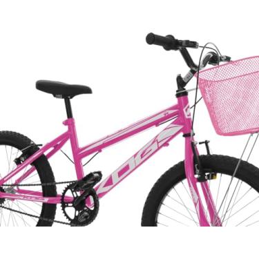 Imagem de Bicicleta Aro 20 Infantil Menina Rosa Freio V-Brake Garfo Rigido Lazer,Pink Branco
