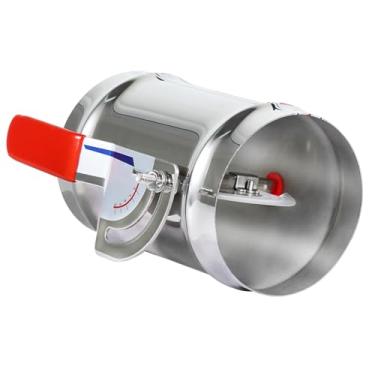 Imagem de Amortecedor de duto HVAC de 10 cm, amortecedor de volume manual de aço inoxidável completo com manga, controle de fluxo de ar ajustável para exaustores, ventiladores, tubos de fogão a pelotas, saídas