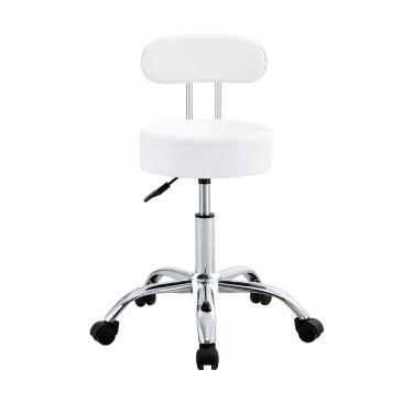 Imagem de Cadeira Mocho com Encosto Conthey PU Base Giratória Cromada Altura Ajustável 