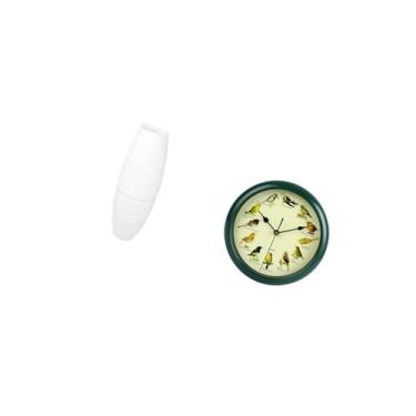 Imagem de IEUDNS Moldura Verde Decorativa com Som de Pássaros Musicais, Relógio Simples, Abajur de Chão, Lâmpada de Papel, Gaiola de Proteção para Quarto, Presente de