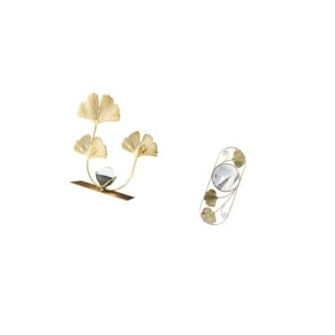 Imagem de IEUDNS Estátua de Folhas Decorativas Modernas, Escultura de Folhas, Ornamento Colecionável, Sala de Estar, Quarto, Corredor, Entrada, Mesa, Estante, Armário