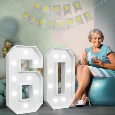 Imagem de Marquee Numbers imprsv Grande decoração de aniversário de 60 anos