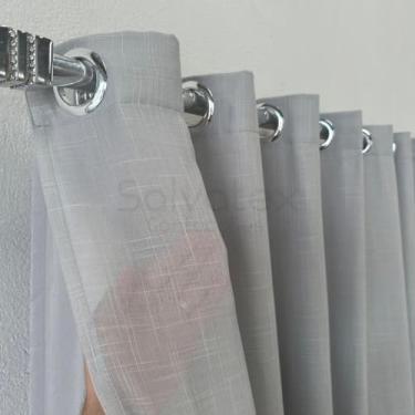 Imagem de Cortina Linho Com Forro Leve Microfibra 6,00x2,60 (Linho Cinza, 6,00X2,60)
