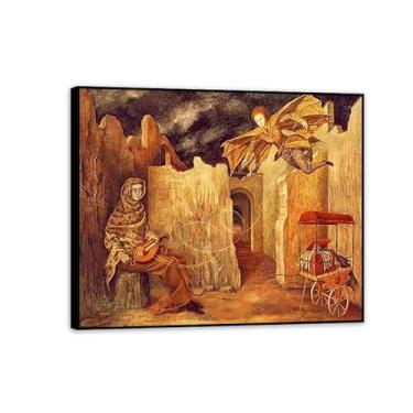 Imagem de Remedios Varo Decor Prints Magic Flight or Zamfonia Canvas Surrealism Wall Decor Remedios Varo Arte de parede emoldurada para sala de estar banheiro presente pronto para pendurar 48x40 cm (48.3x40.6