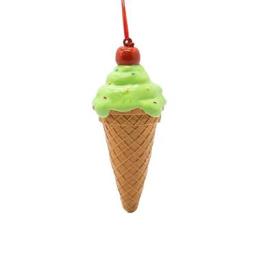 Imagem de IEUDNS Enfeite de Casquinha de Sorvete, Decoração de Sobremesa, Resina, árvore de Natal, Decoração Suspensa, Pingente de Natal para Casa, Sala de Jantar, Fes, Verde