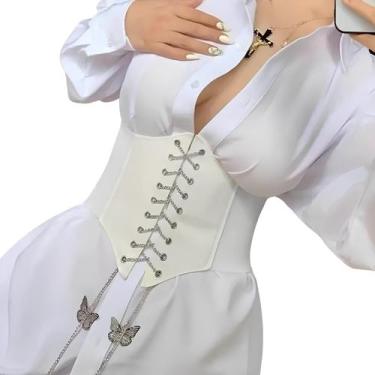Imagem de Cinto Tipo Corset Underbust Decorativo Realça Cintura Material Sintéti