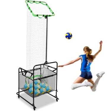 Imagem de Rede Treinador Volei, Rede de Volei, Lpamento de Treinamento Vôlei Rede, com Rodas e Bolsa Coletora