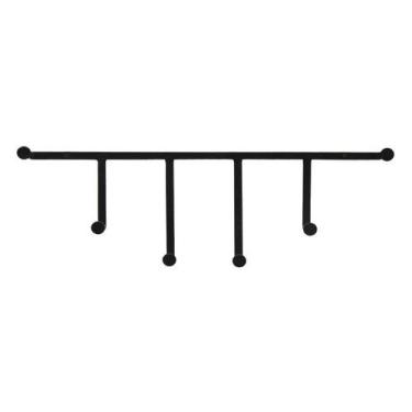 Imagem de Cabideiro Industrial Decorativo Ferro Preto 66x18x5cm Grande - Gastrob