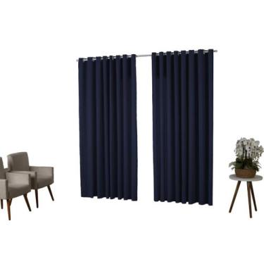 Imagem de Cortina 3,00X2,50 Oxford Quarto Sala Porta ul Marinho - Imperial Moda 