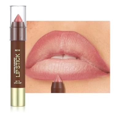 Imagem de JUAAZIN Lápis de cor rosa rosa dégradé fosco delineador labial lápis grosso para contorno impecável e efeito ombré gradual, longa duração, impermeável, à prova de manchas para mulheres 01#