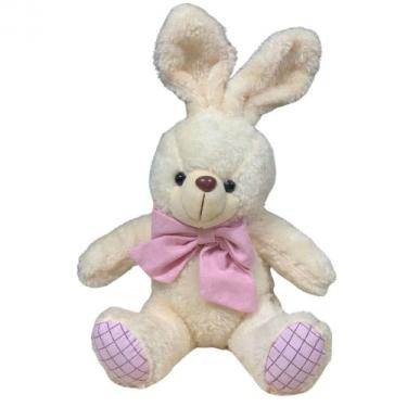 Imagem de Coelho De Pelúcia Com Gravata Páscoa Rosa 32cm un - Cromus