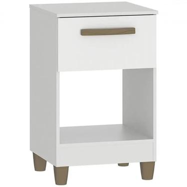 Imagem de Mesa de Cabeceira Prada 1 Gaveta Fellicci Cor Branco