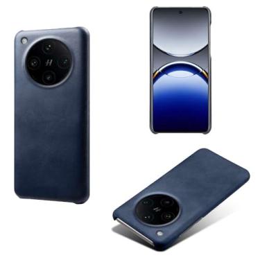 Imagem de Capa para OPPO Find X8 Pro 5G,Proteção contra quedas,Casca de volta de cor sólida simples,Design de couro de imitação de plástico-Blue