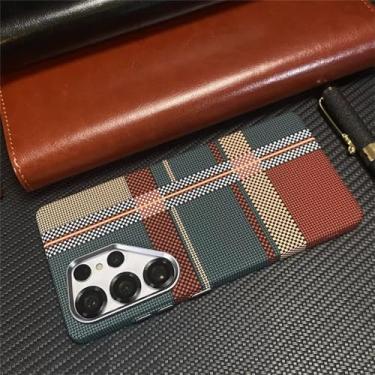 Imagem de Capa de celular para Samsung Galaxy S25 S24 S23 Ultra Plus, textura de fibra de carbono, carregamento sem fio, capa rígida para PC, T7, para Galaxy S23 Plus