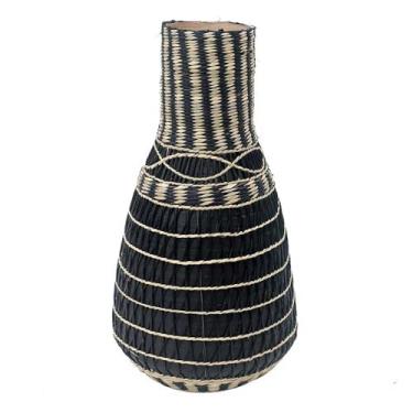 Imagem de VASO DE BAMBU E TRANCADO PRETO E NATURAL