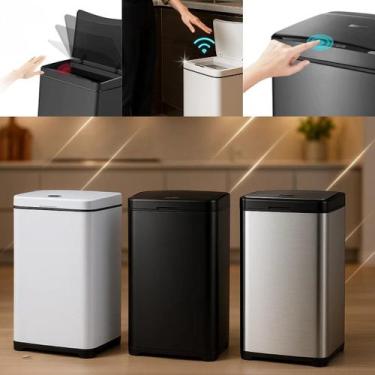 Imagem de Lixeira Inox Automática Grande Inox 40 L. Sensor Inteligente - GLOBALM