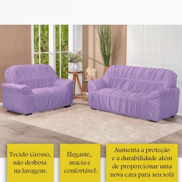 Imagem de Capa para Sofá King Elasticada Lisa 2 E 3 Lugares - Lenharo Enxovais, 
