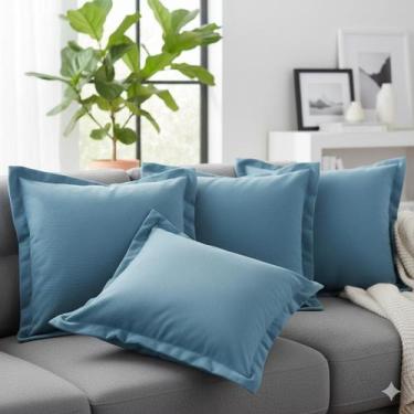 Imagem de Almofada Decorativa com Enchimento de 60x60 cm com Abas em Suede - AMo