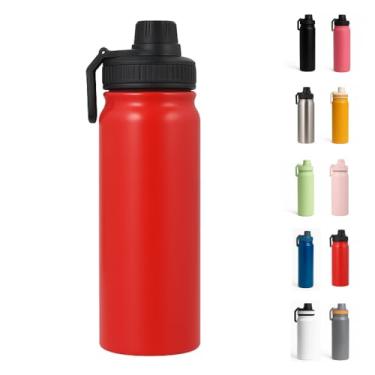 Imagem de Garrafa Térmica Inox 800 ml Isolamento Vácuo 12h Frio 8h Quente Tampa Esportiva Antivazamento (Vermelho)