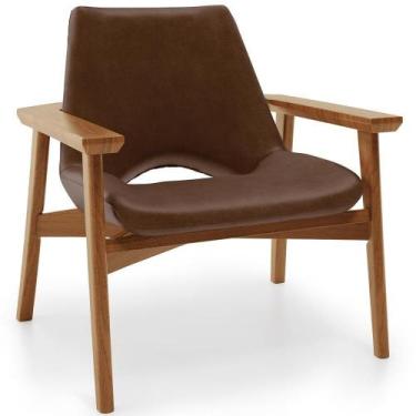 Imagem de Poltrona Decorativa Living Base Madeira Becker L02 material sintético 