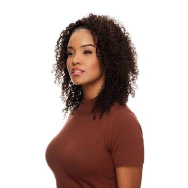 Imagem de Meia Peruca Cabelo Natural Cacheado 40cm Textura Curly De Benguela 180