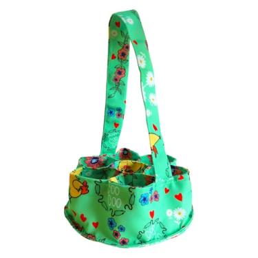 Imagem de Cesta grande para coletar ovos – Bolsa de coleta de ovos de lona UKJENT com 7 bolsas, alça estendida de 23 cm e base protetora extragrossa, transportador de ovos frescos para galinha, ganso e uso