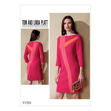 Imagem de Vogue V1555 6-14 Sewing Pattern Ladies Designer Slim Dress with Contrast Fabric Insets