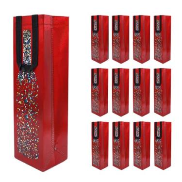 Imagem de huichuan 12 peças de sacos de presente de garrafa de vinho, design de garrafa de vinho tinto, saco de vinho para vinho, licor - 33,6 x 3,5 x 3,9 polegadas