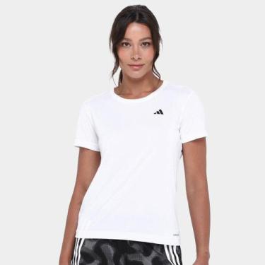 Imagem de Camiseta Adidas Own The Run 3 Listras Feminina, Branco, P