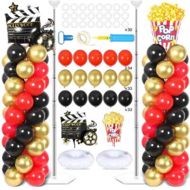 Imagem de Kit de suporte para coluna de balão Movie Night com 102 balões - Naozi