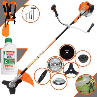 Imagem de Máquina de Cortar Grama Multifuncional Vulcan VR520H À Gasolina 52cc 2,5HP de Potência 10.000rpm Roçadeira Completa 6 Em 1 + ÓLEO STIHL 8017 2 Tempos